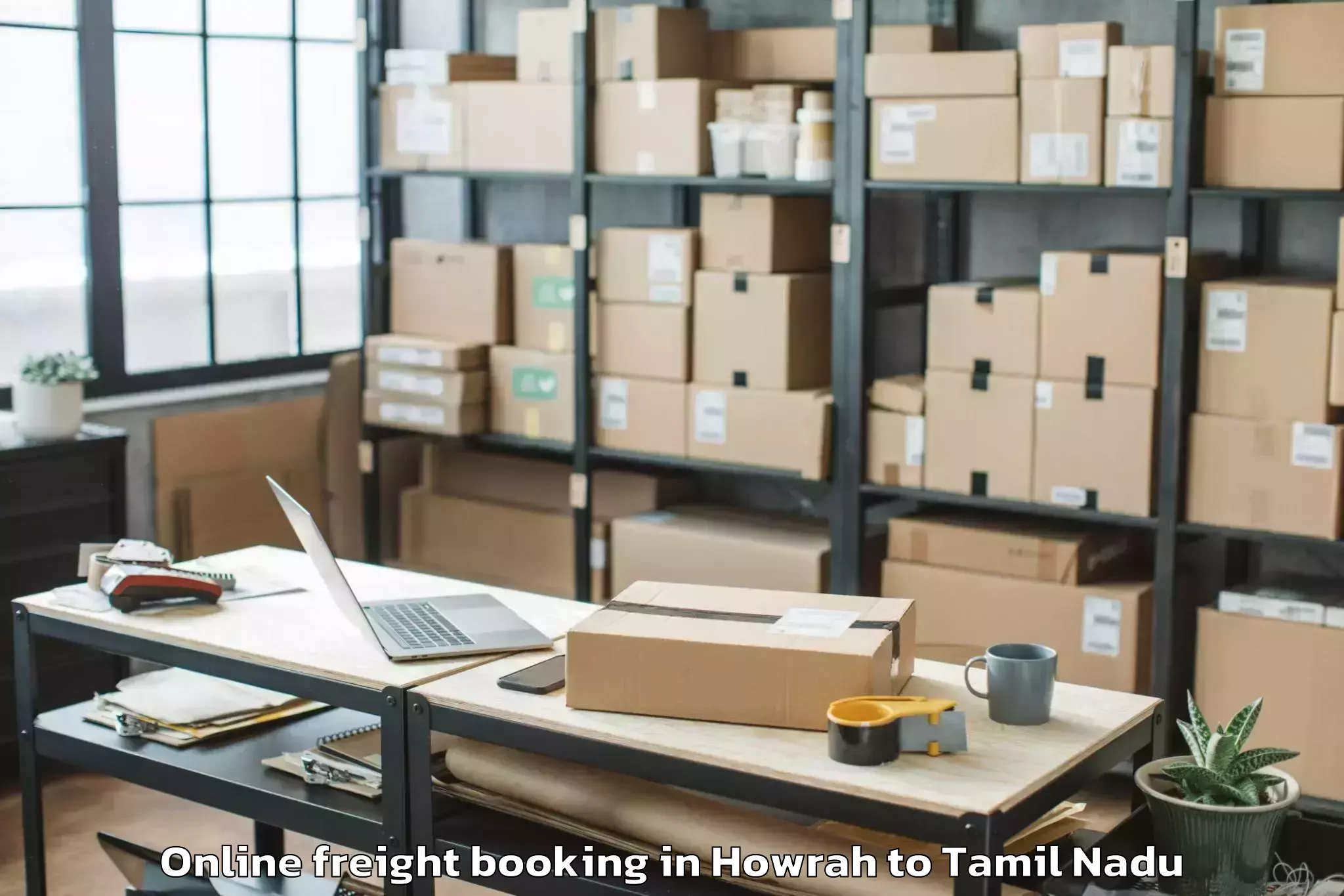 Trusted Howrah to Tiruturaipundi Online Freight Booking